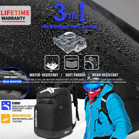 Ski Boot Bag Snowboard Boots Backpack 50L - Picture 3 of 6